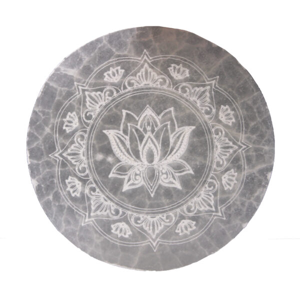Selenite Medium Charging Plate 10cm - Lotus Mandala